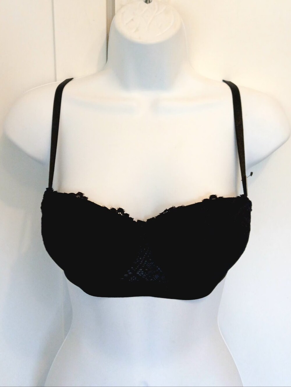 NWT Strapless Multi-way Lace Push-up Underwire Bra w/ Adjustable Straps in Black